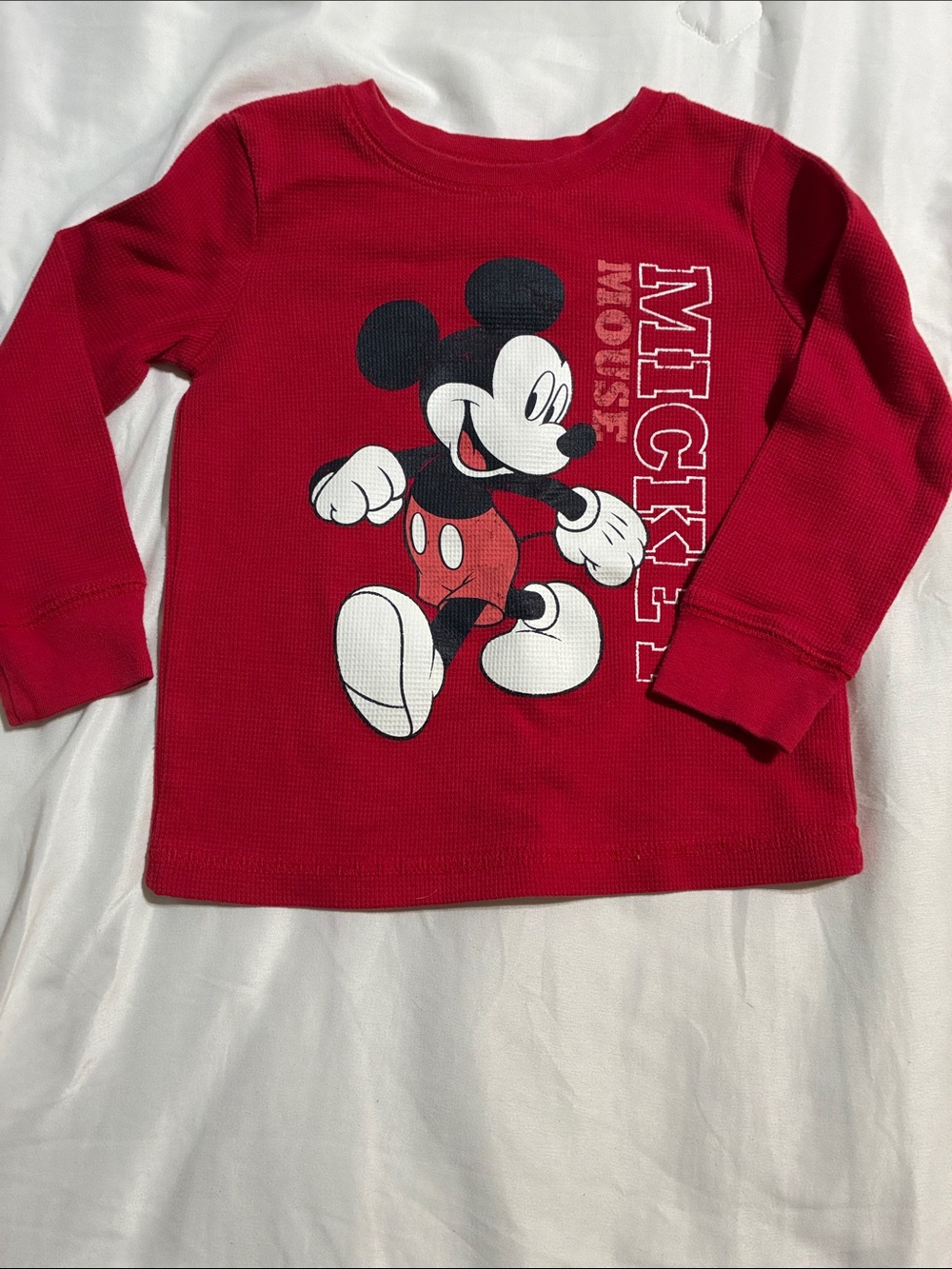 Disney Red Mickey Mouse Long-Sleeve Tee
